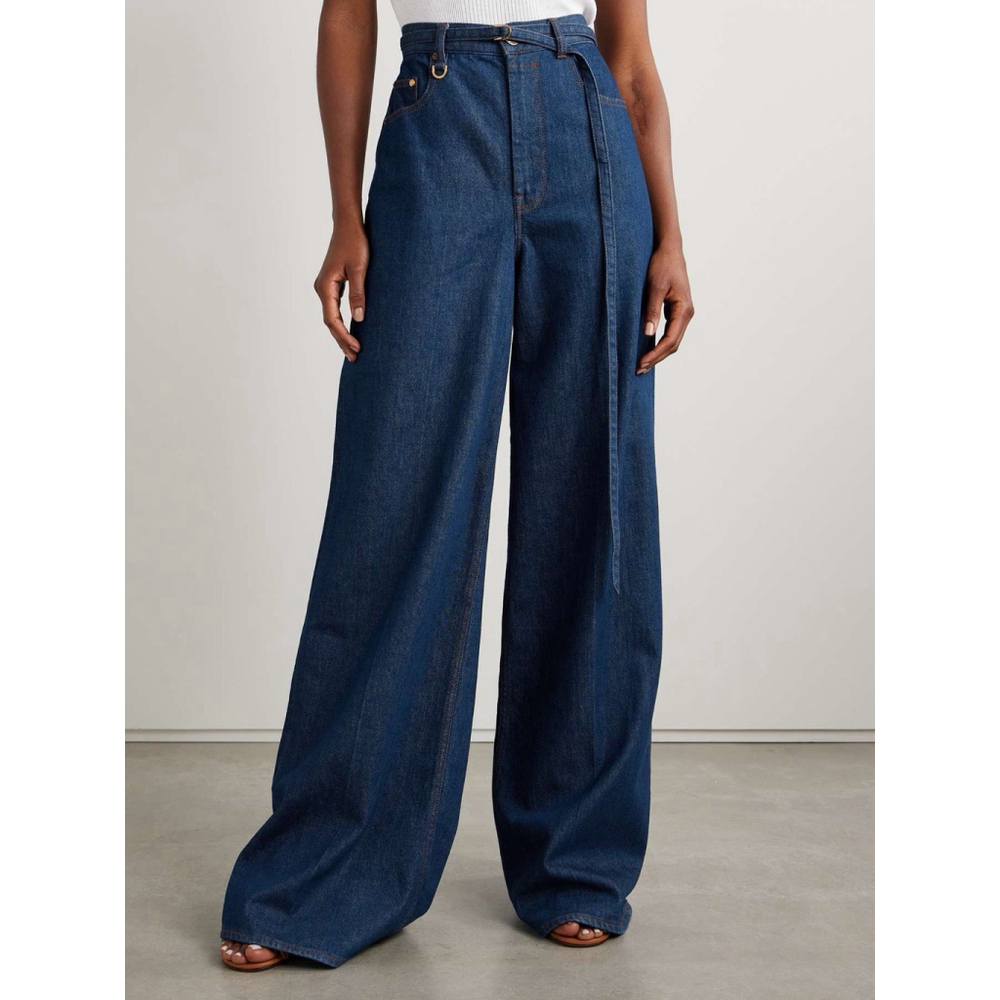 NWT ZIMMERMANN Illuminate Belted High Rise Wide Leg Flare Denim Jeans Size 27